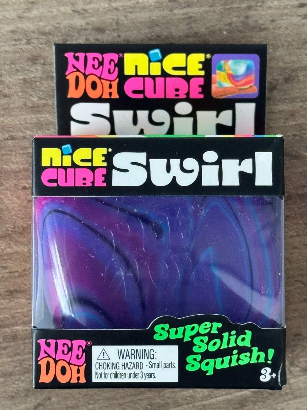 NeeDoh Nice Cube Swirl - Purple Kids Squish Toy